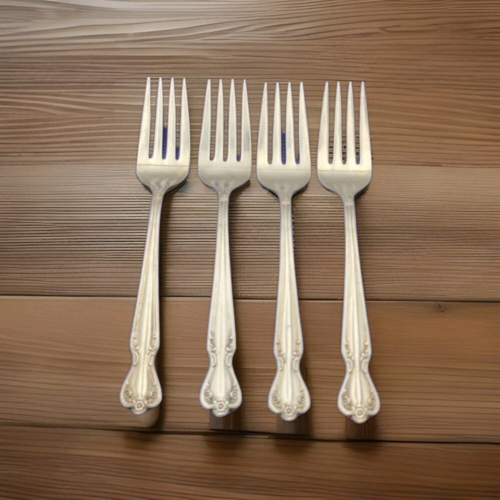 Rogers Brothers Daybreak Elegant Lady Set of 4 Salad Forks Reinforced Plate IS
